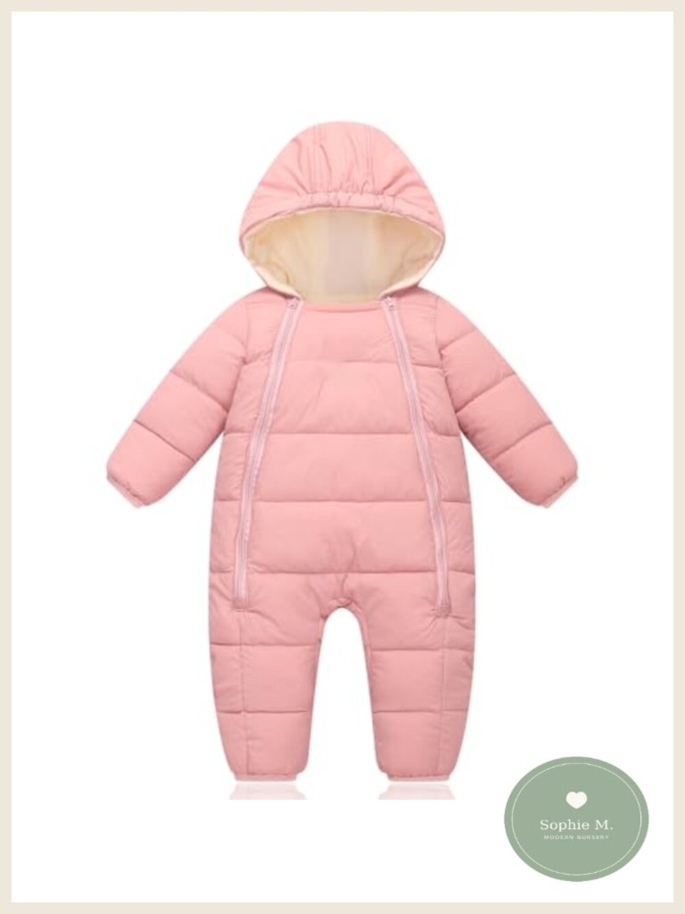Baby Snowsuit Winter Jumpsuit 0-24M Infant Footed Jacket Hooded Thick Fleece